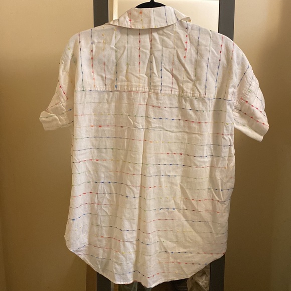 Madewell Courier Shirt in Flecked Rainbow Stripe XXS NWT - Picture 6 of 8